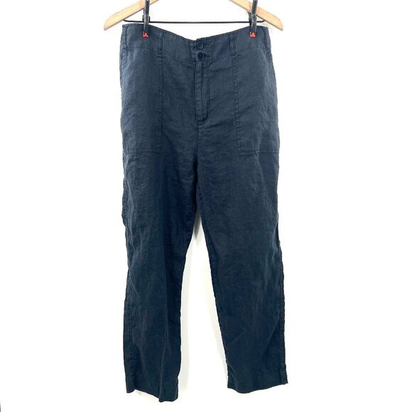 Lauren Ralph Lauren Pants - Lauren Ralph Lauren navy blue 100% linen straight leg pants lagenlook coastal 10